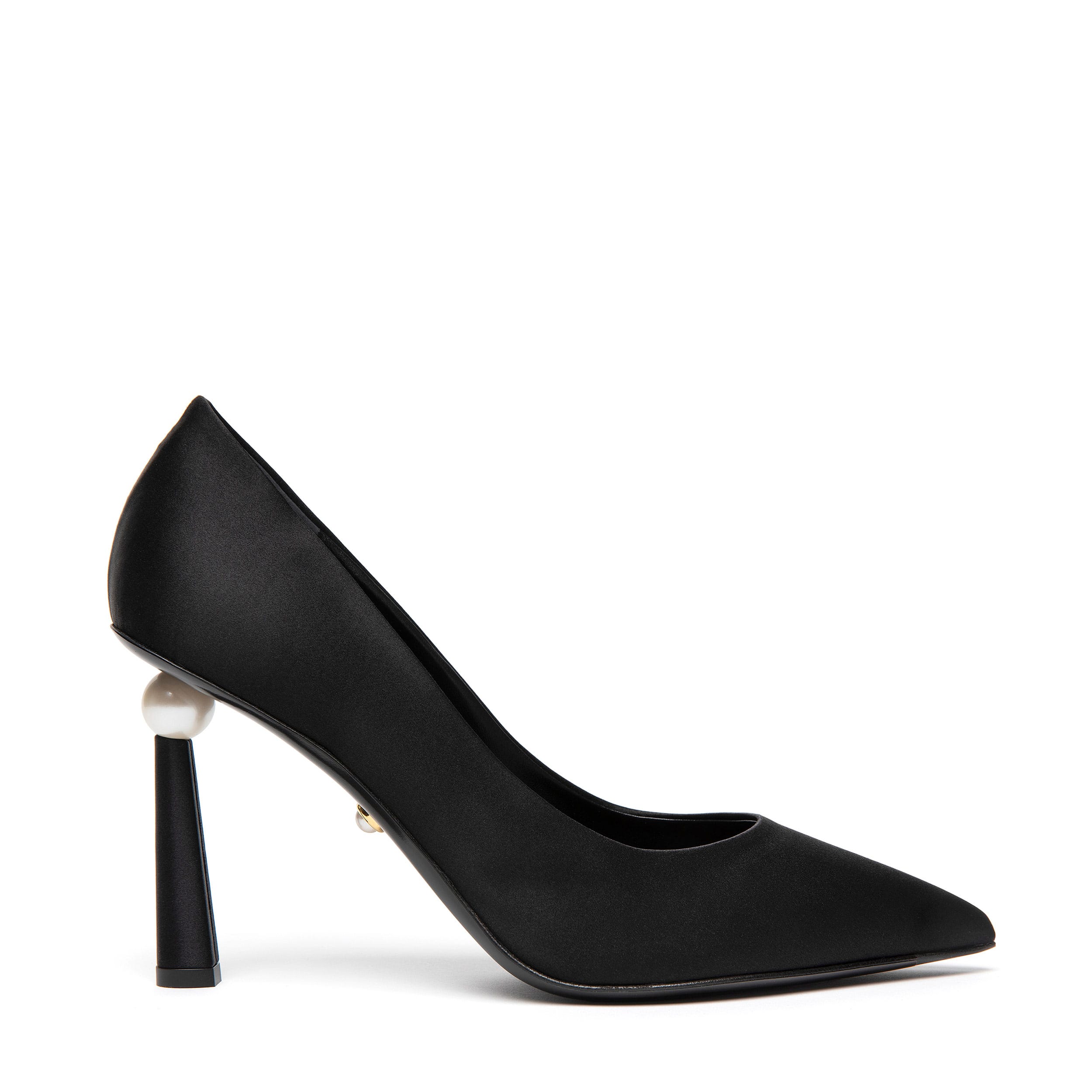 Décolleté satin black whit 11cm of heel