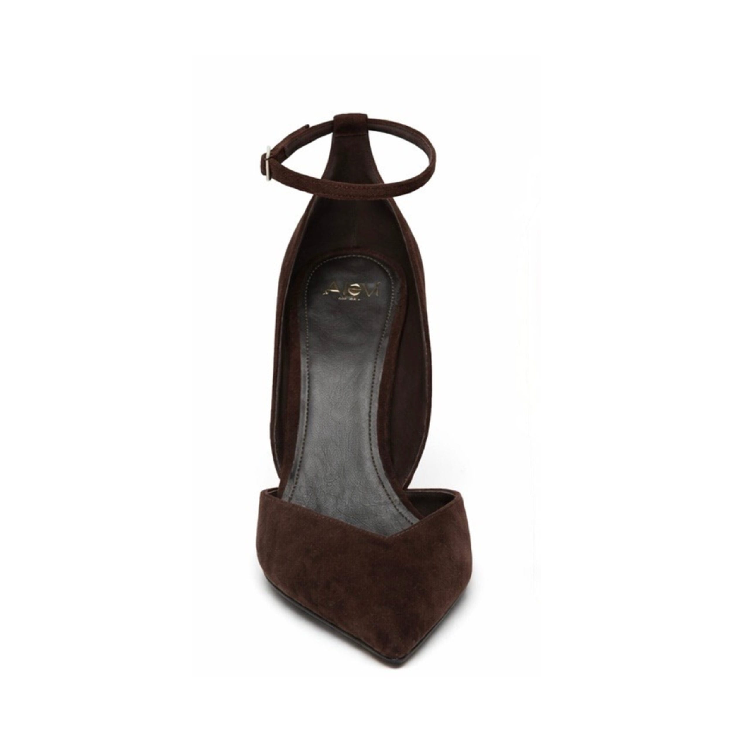 Alevì Camilla 11cm Suede Ebony - front